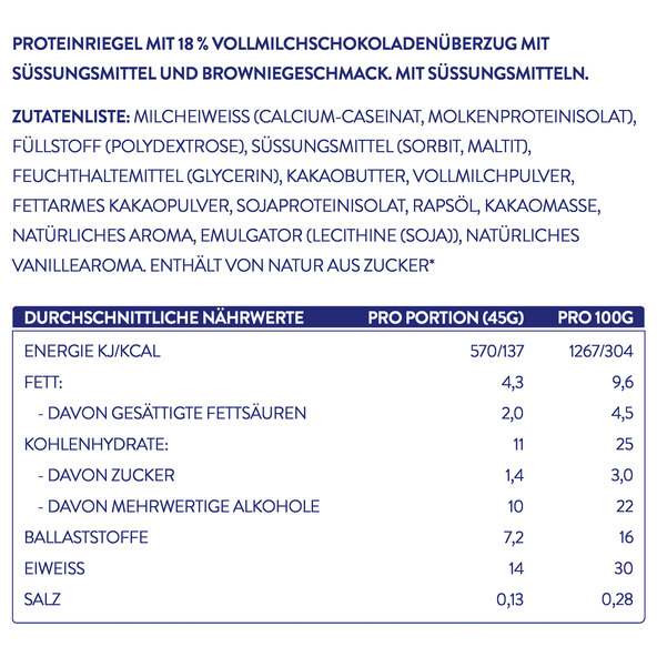 30 % Protein-Riegel, 6er Set (6 x 45 g = 270 g)