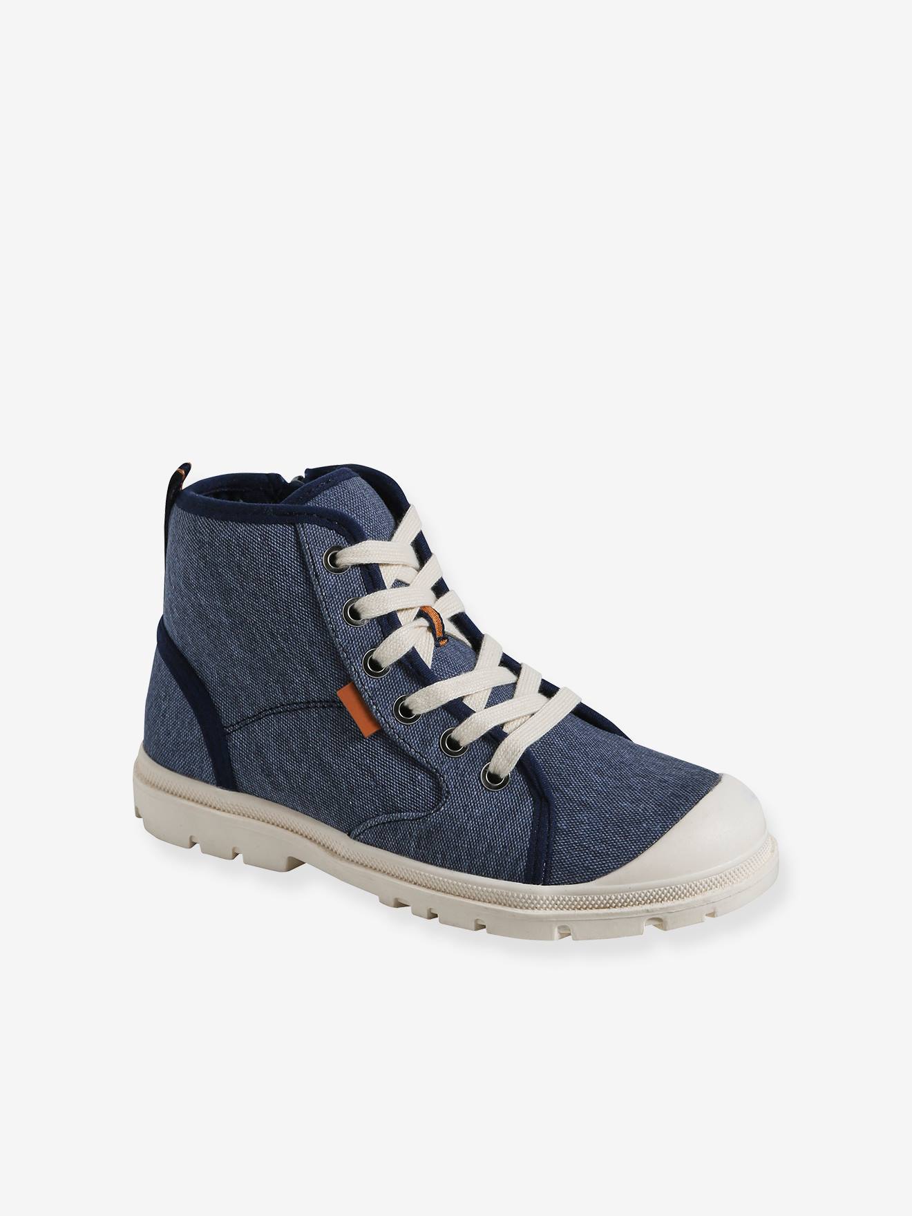 Vertbaudet Kinder Stoff-Sneakers mit dicker Sohle - jeansblau