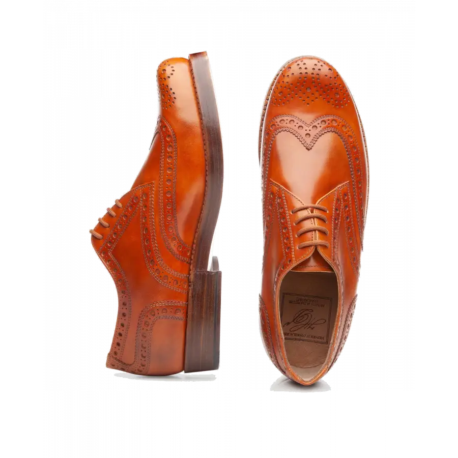 Heinrich Dinkelacker - Businessschuhe Derby RIO FUL-BROGUE TC Toscana calf - beige