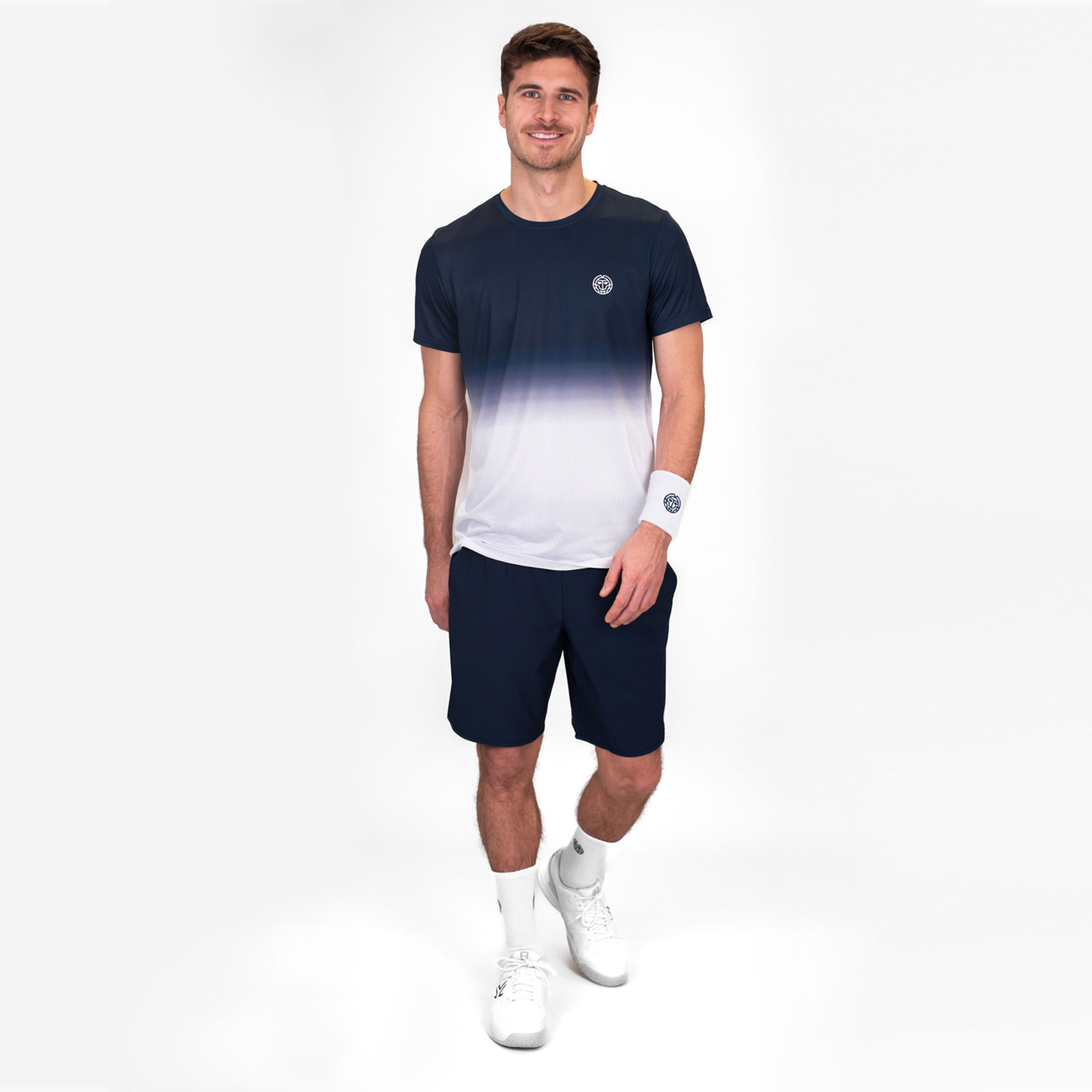 Crew Gradiant T-Shirt Herren - Dunkelblau, Weiß