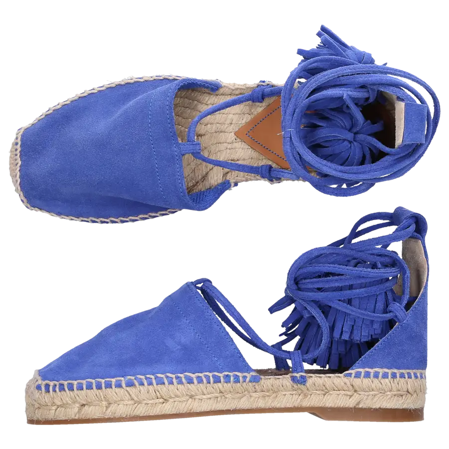 Dsquared2 - Espadrilles Sandalen FLAT Veloursleder blau Römerschnürung - blau