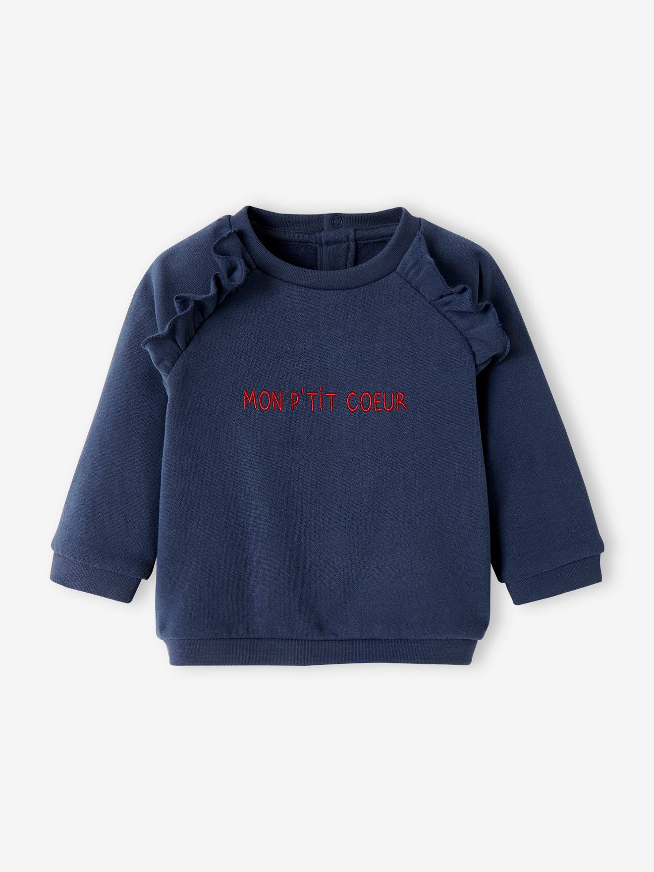 Sweat bébé en molleton personnalisable rouge