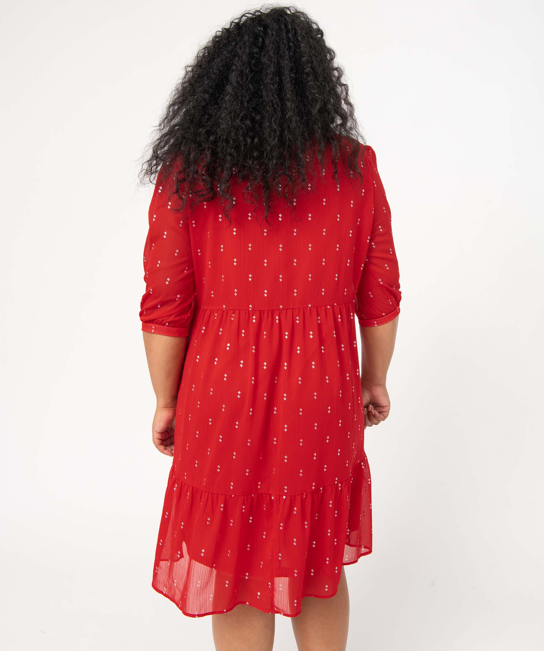 Robe femme grande taille à motifs scintillants rouge | GEMO