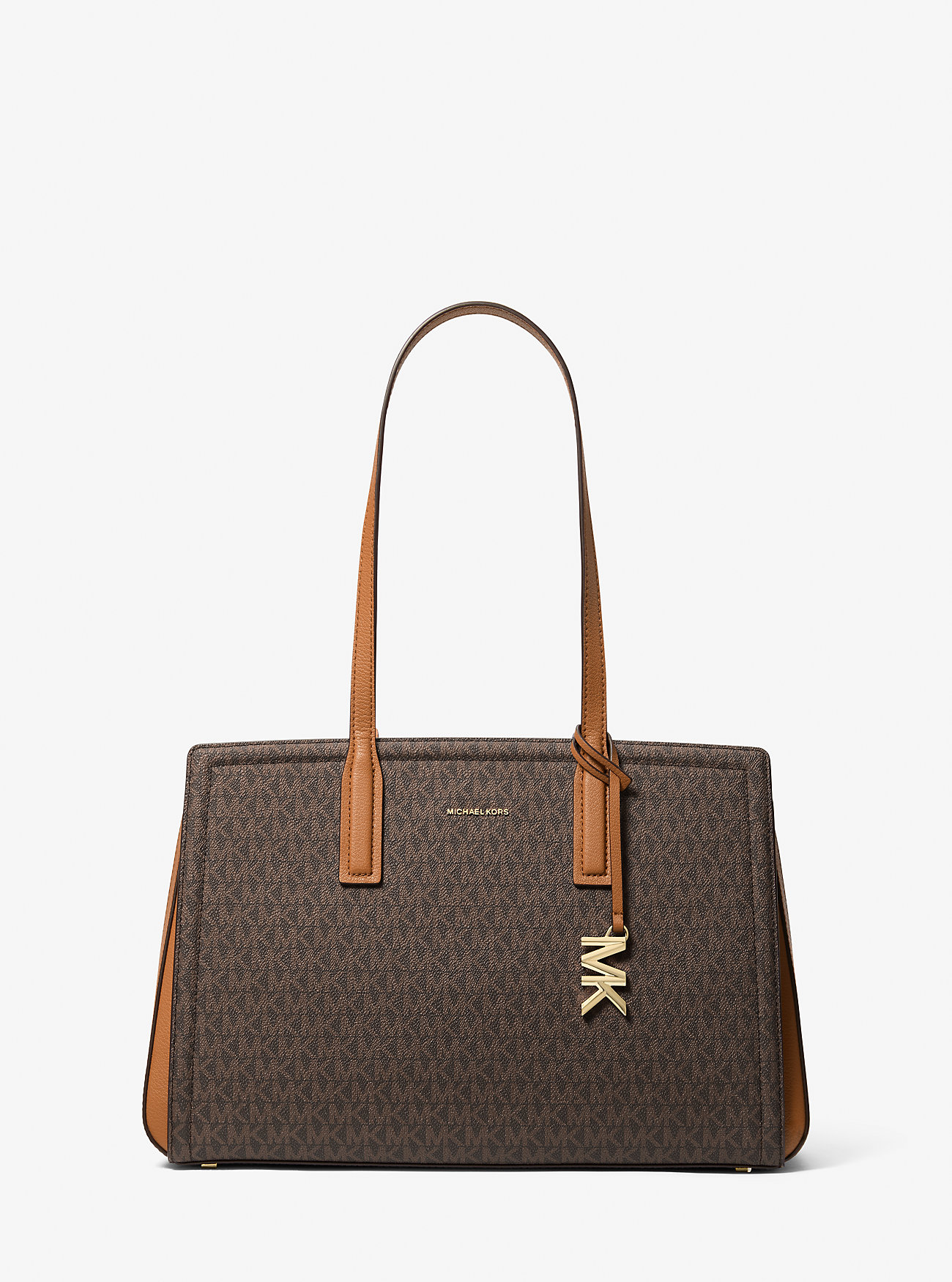 Laila Medium Signature Logo Tote Bag - BRN/ACORN