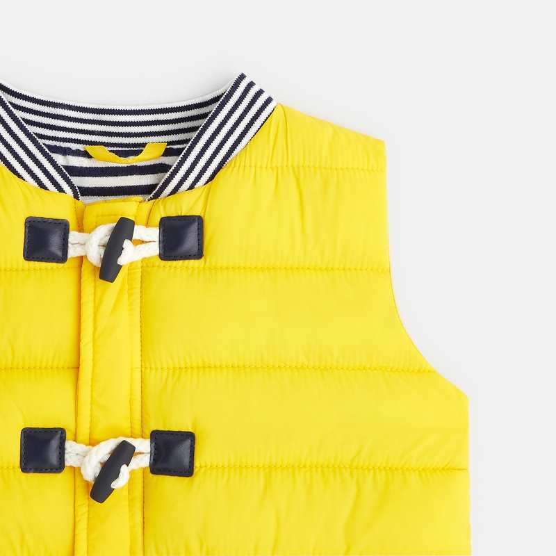 Doudoune sans manches matelassée jaune bébé garçon