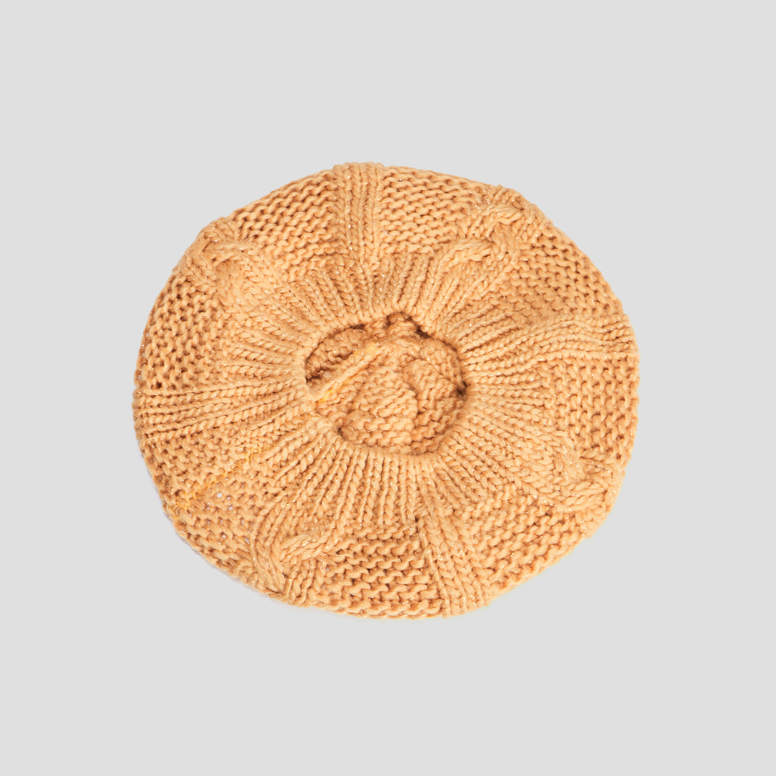 Béret tricoté avec torsades jaune moutarde femme | La Halle