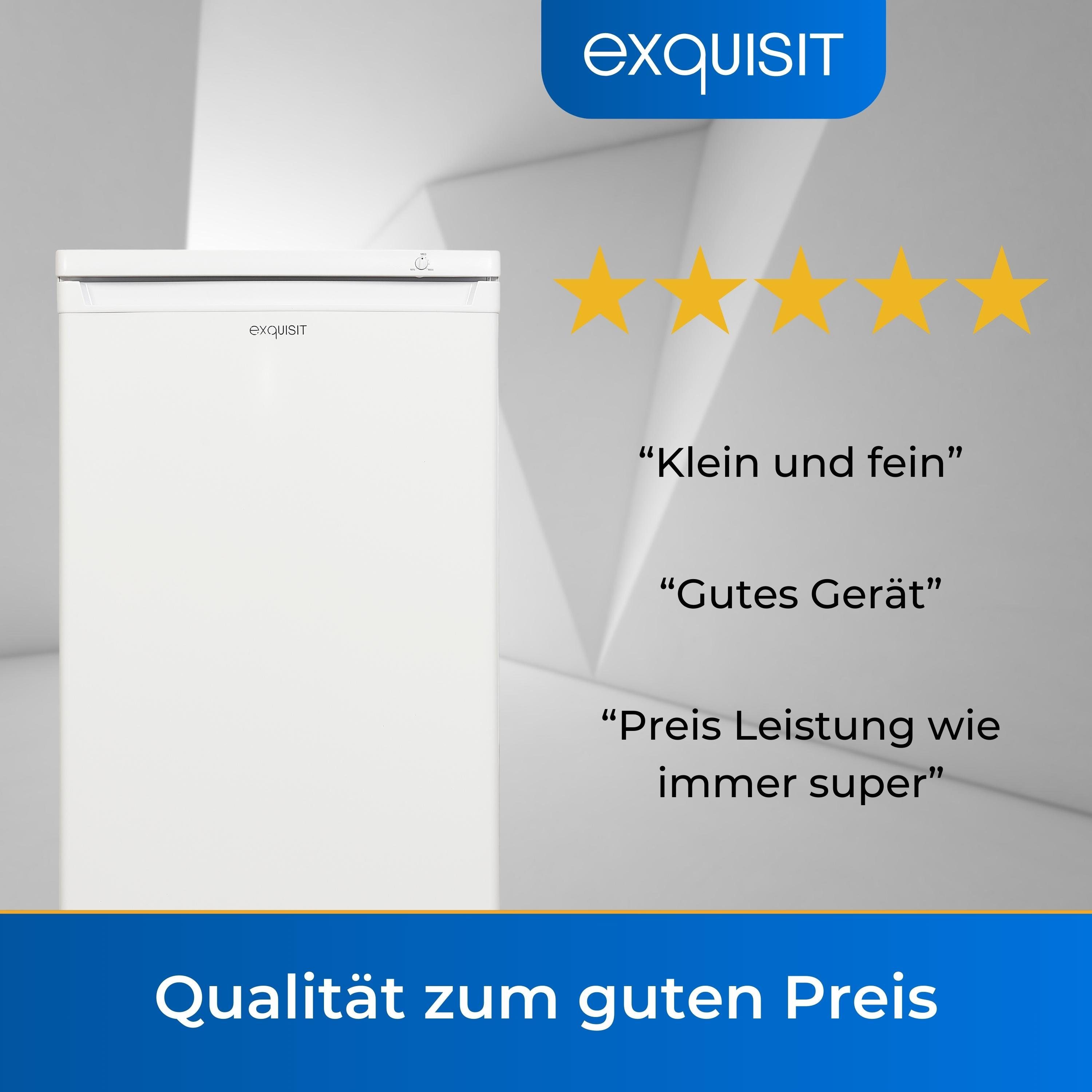 exquisit Gefrierschrank GS512-040E, 85.5 cm hoch, 55 cm breit, kompakt mit 4 Gefrierschubladen
