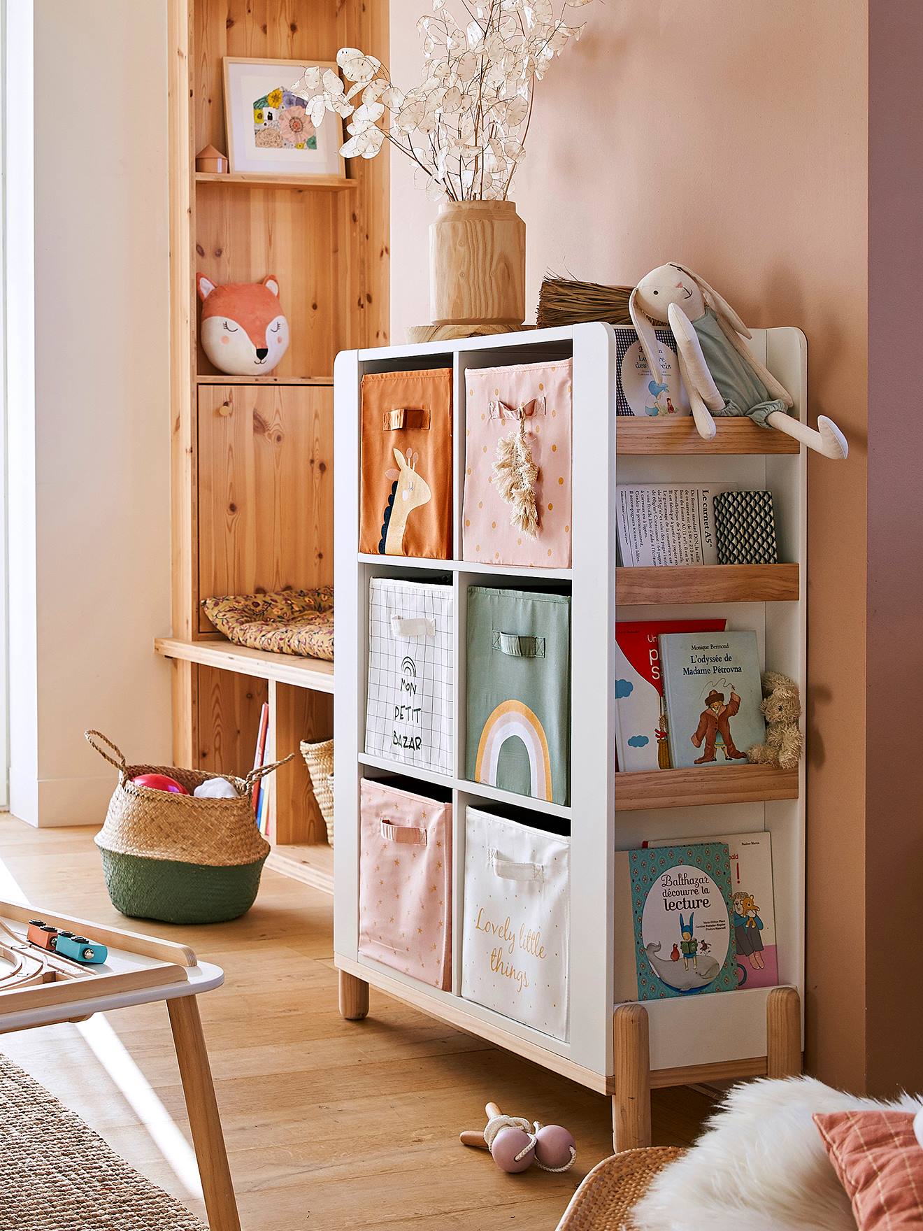 Vertbaudet Kinderzimmer Regal, 6 Fächer - weiß/natur