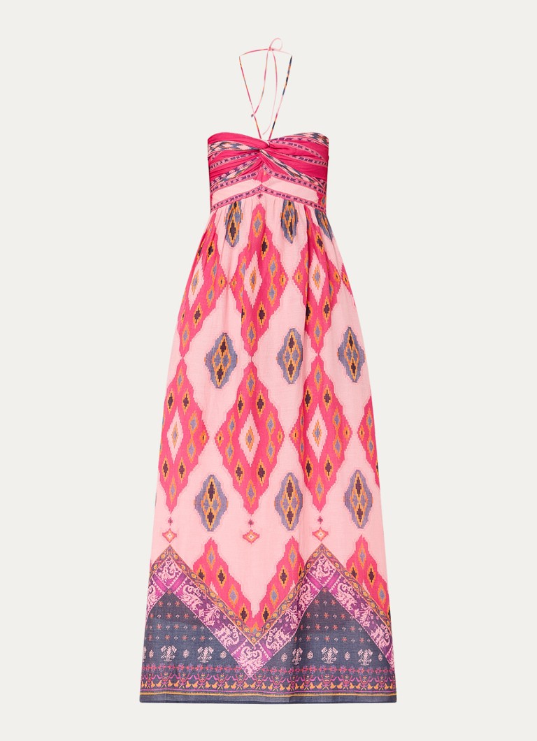 Vestido midi sin tirantes Yaly de ba&sh con estampado