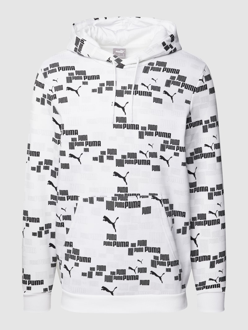 Hoodie mit Allover-Print in weiß