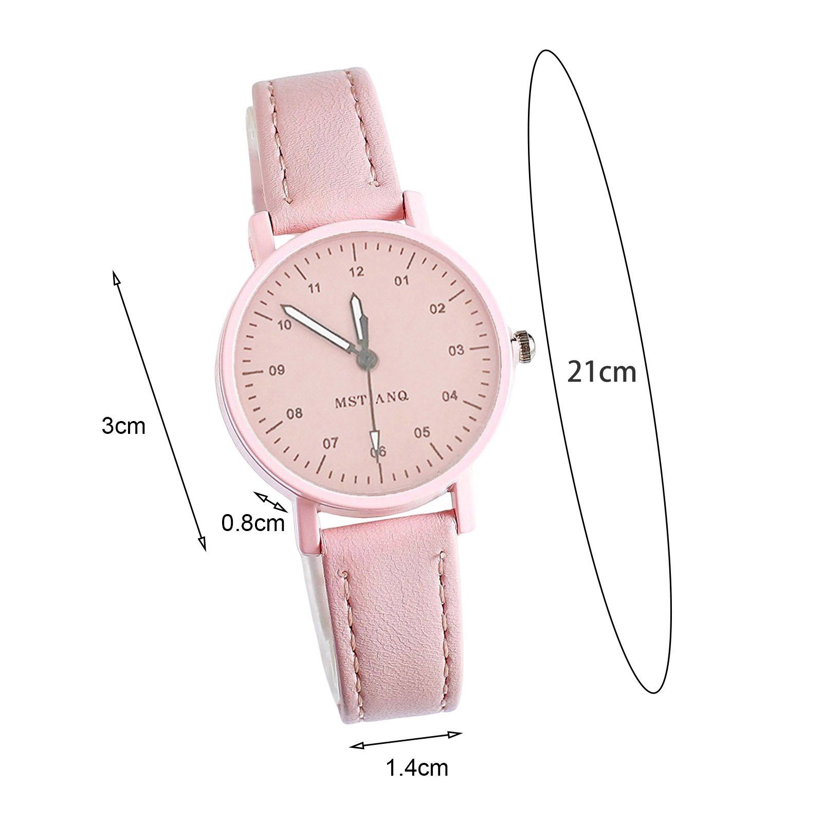 farfi Quarzuhr Damen-Quarzuhr mit rundem Zifferblatt und Quarzwerk, ideal auch als Geschenk