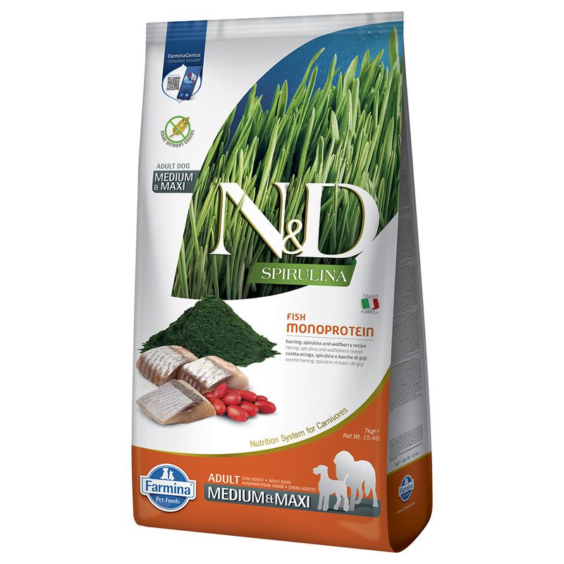N&D Dog Spirulina Adult Medium/Maxi mit Hering