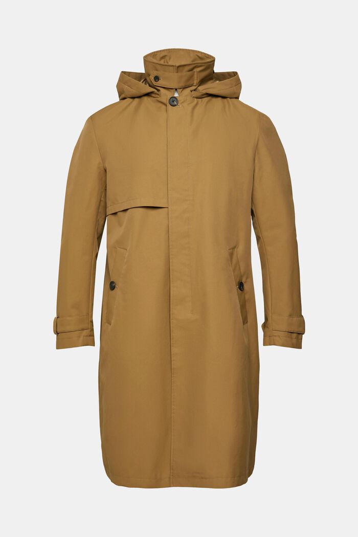 Trenchcoat mit abnehmbarer Kapuze