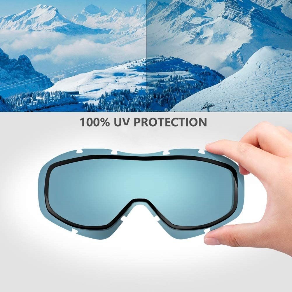 Lamon Skibrille OTG Ski Goggles-Over Glasses Ski/Snowboard Goggles, for Men,Women&Youth-100% UV Protection