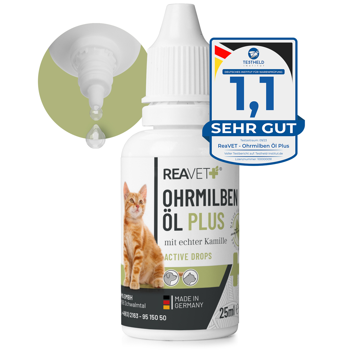 REAVET Augen- & Ohrenpflege REAVET Ohrmilbenöl Plus 25ml