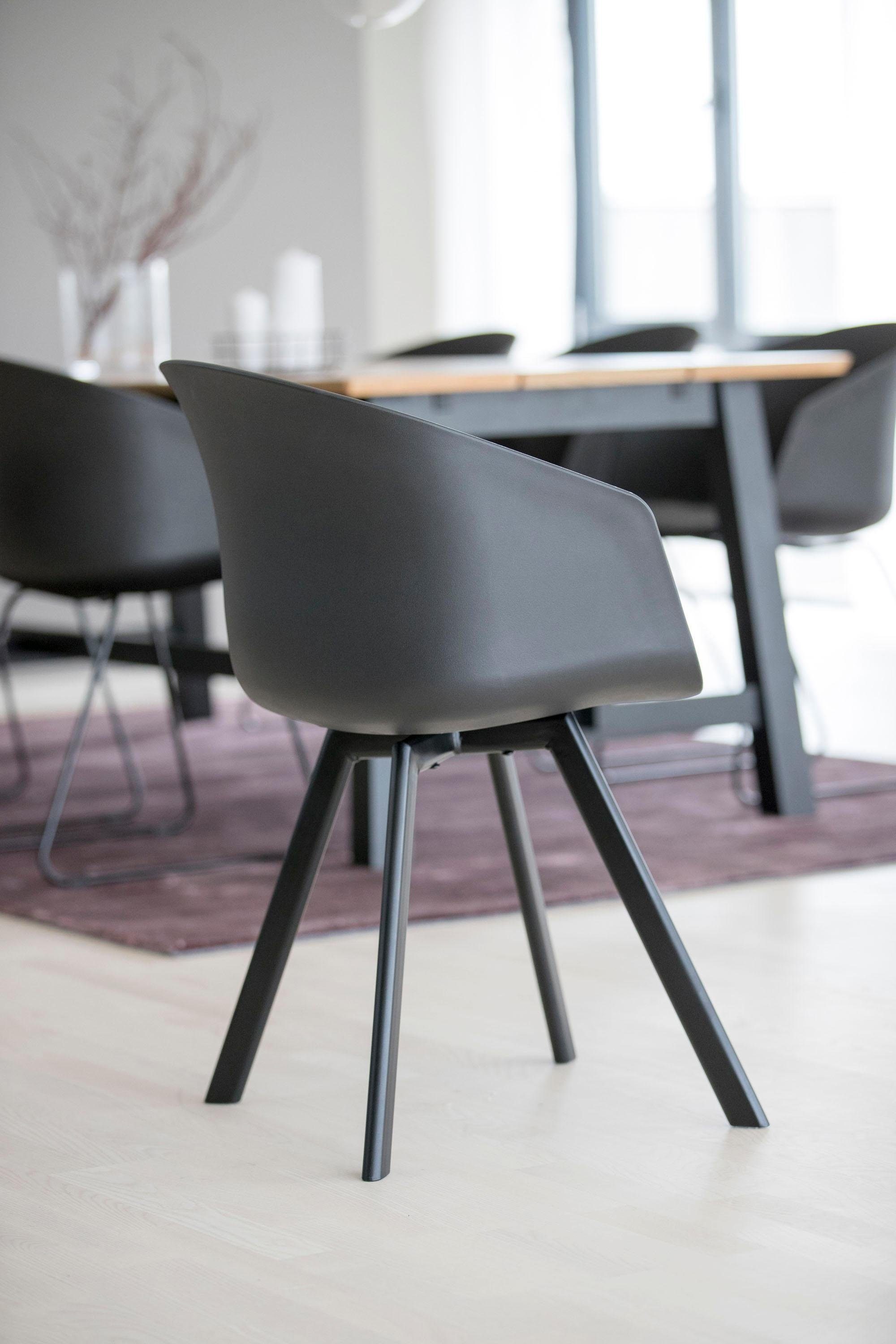 ACTONA GROUP Schalenstuhl Maik (Set, 2 St), mit Metallbeinen und einem Sitzkissen aus Webstoff, Sitzhöhe 46 cm