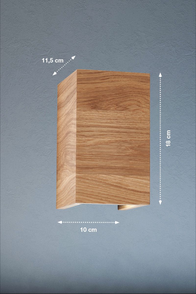 Fischer & Honsel 2-flg LED Wandlampe Shine-Wood 10 cm