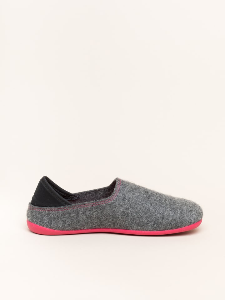 Gottstein Hausschuh Wool Slip-On in grey/raspberry günstig kaufen