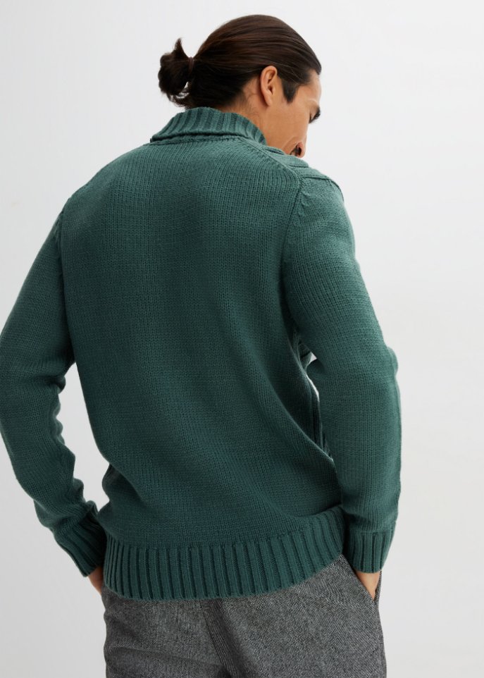 Rollkragenpullover mit Zopfmuster