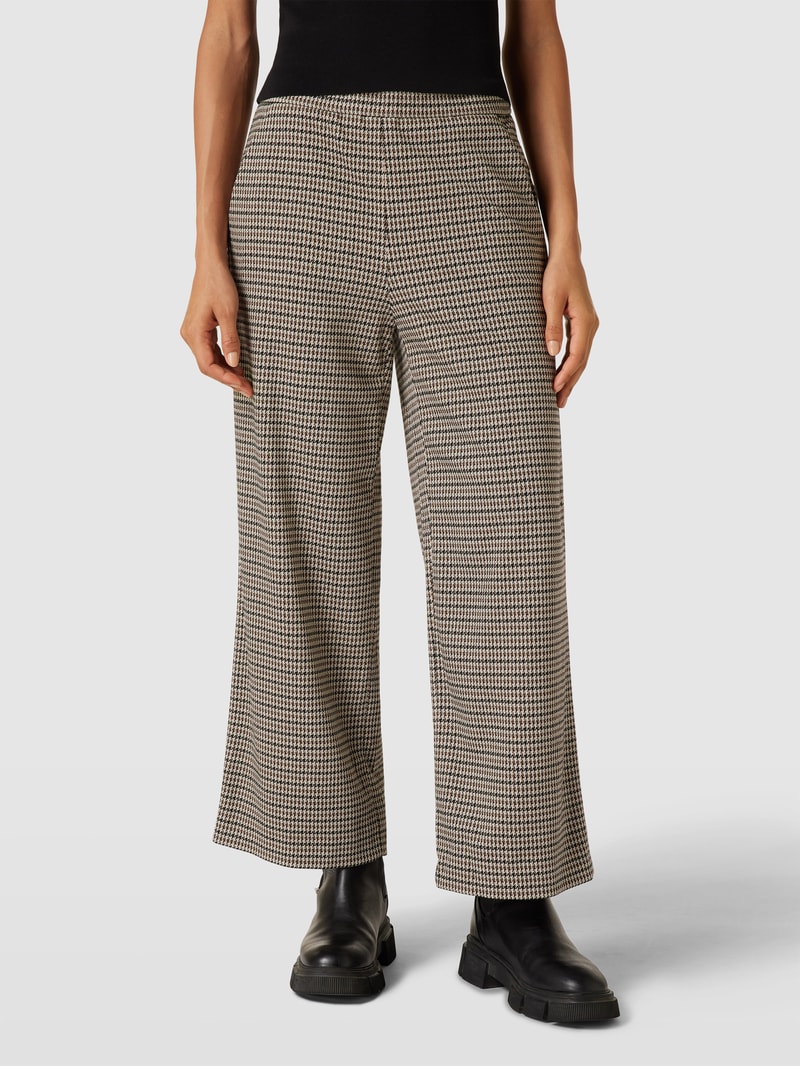Culotte mit Hahnentrittmuster Modell 'Palina' in camel