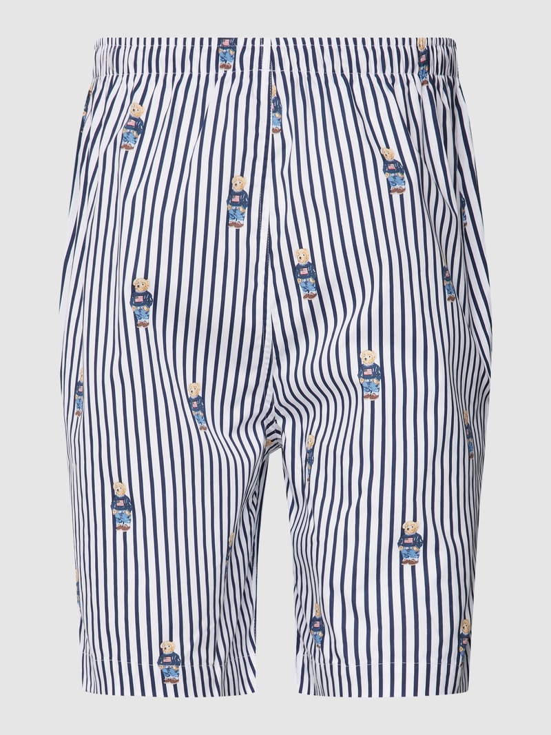 Pyjama-Shorts mit Streifenmuster in dunkelblau
