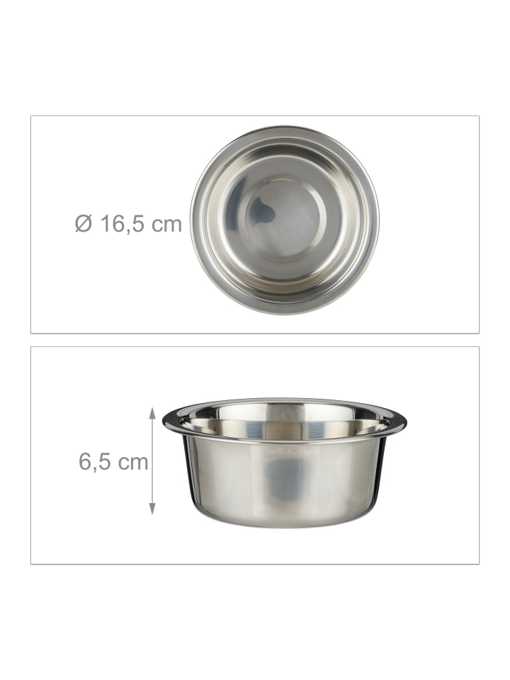 relaxdays Futterbar in Natur/Silber - (B)40x (H)18,5 x (T)20,5 cm günstig kaufen onesize