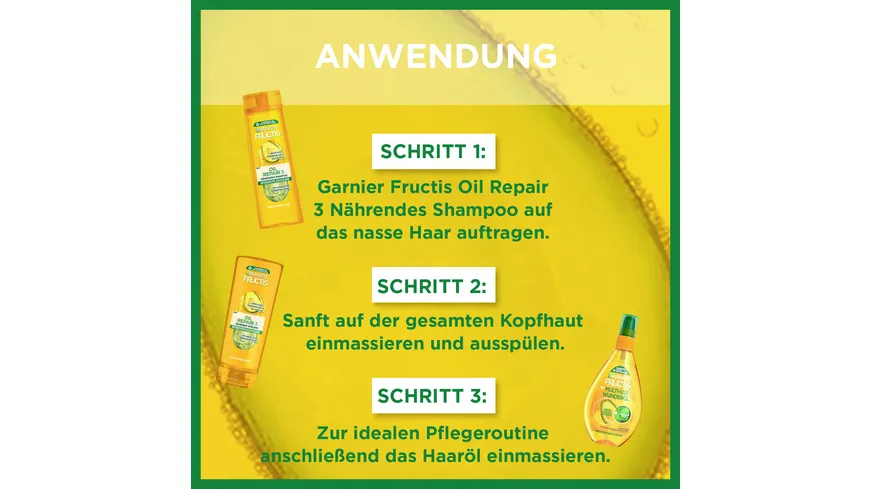 Garnier Fructis Shampoo Oil Repair 3 Olive Avocado Shea 300 ml