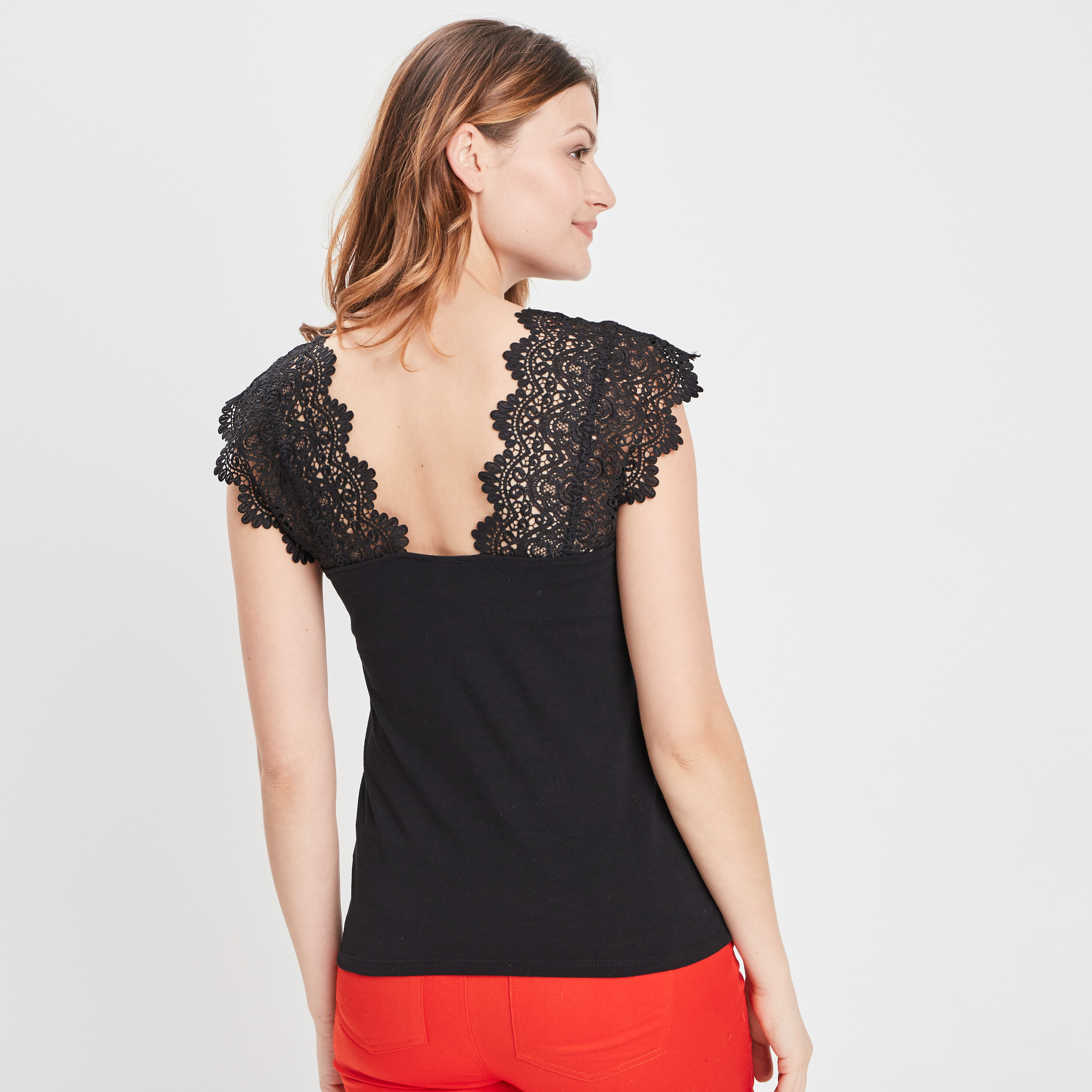 T-shirt manches courtes noir femme | La Halle