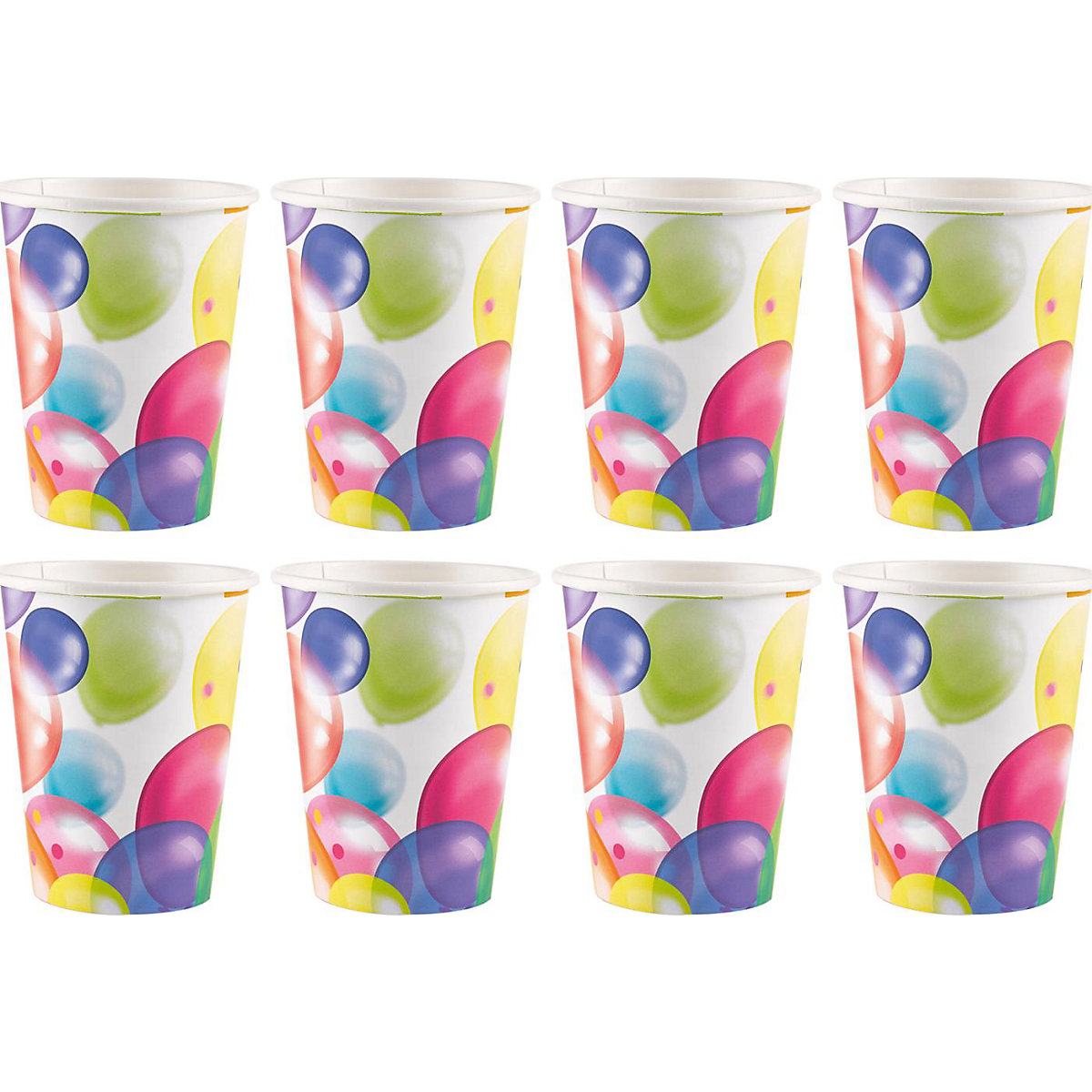 Pappbecher Balloons 250ml, 8 Stück