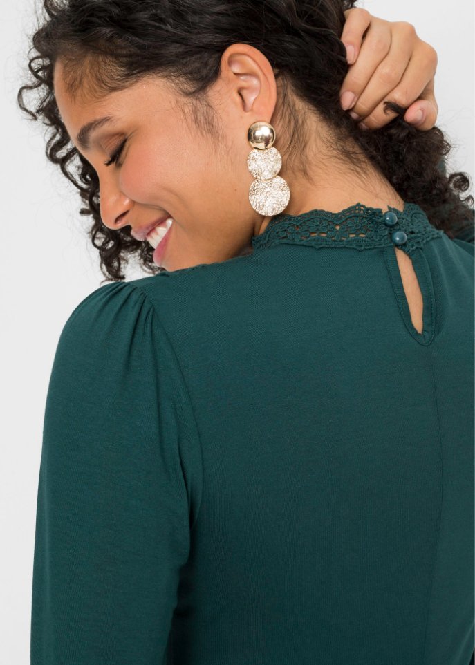 Langarmshirt mit Spitze