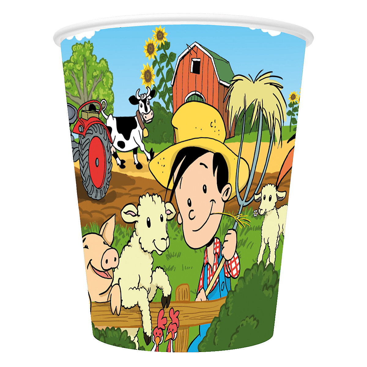 8 Papp-Becher Flos Bauernhof, 256 ml