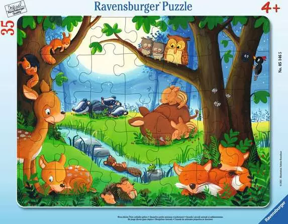 Kinderpuzzle ab 4 Jahren - Wenn kleine Tiere schlafen gehen - 35 Teile