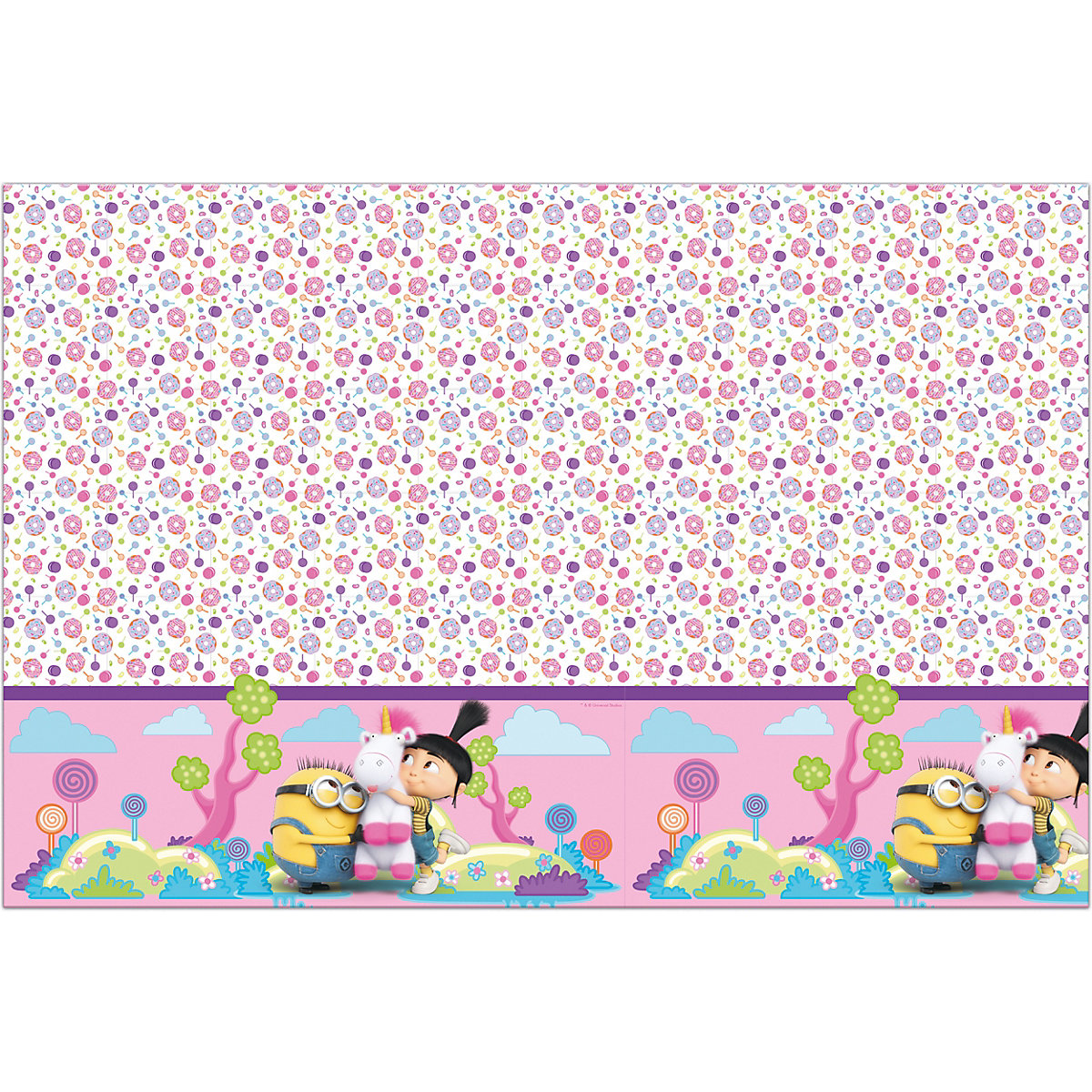 Party-Tischdecke Fluffy Minions, Kunststoff, 120 x 180 cm