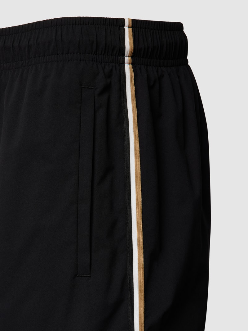 Badehose mit elastischem Bund Modell 'Iconic' in schwarz