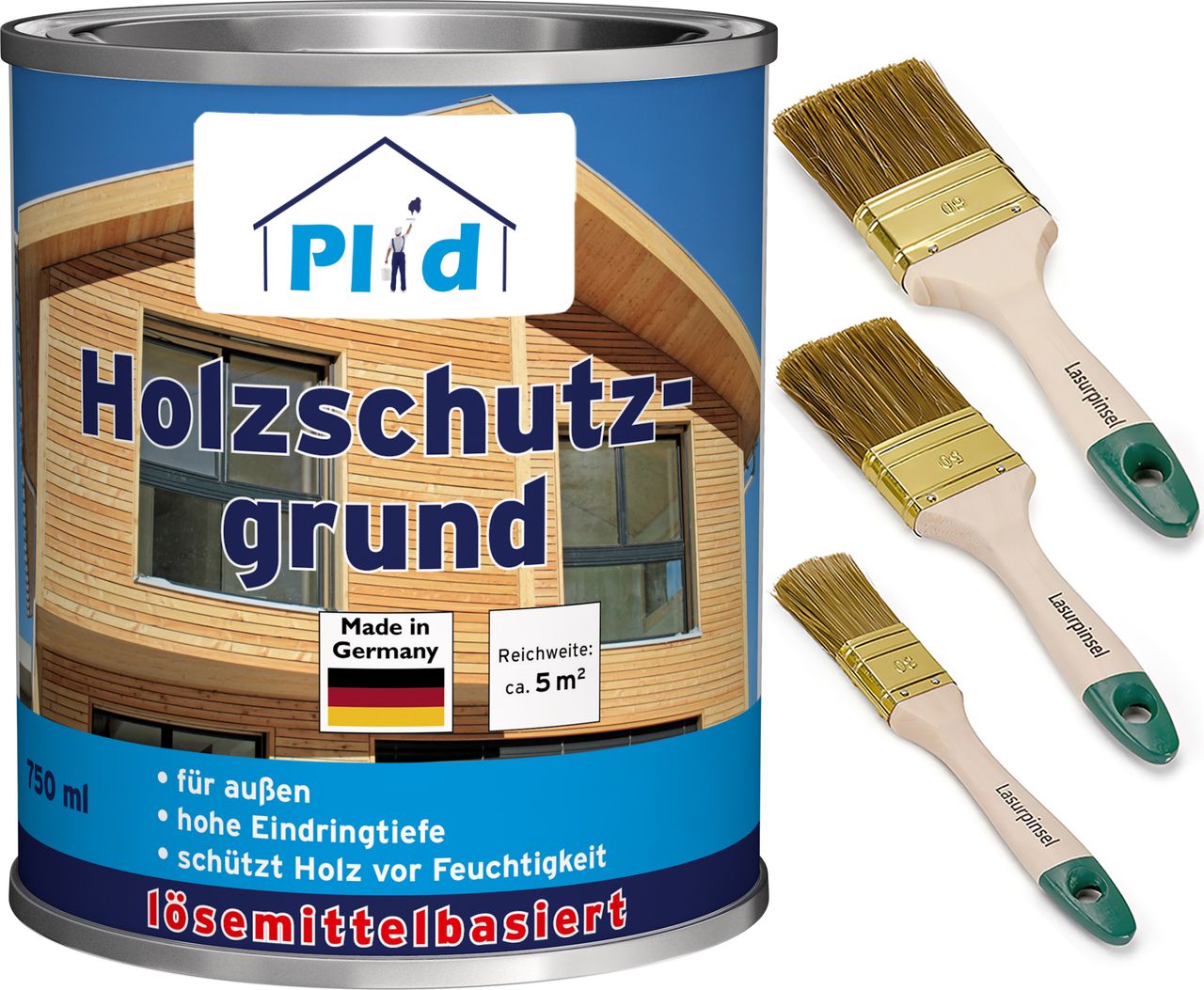 Plid Premium Holzschutzgrund Holzimprägnierung Holzgrundierung Set Farblos