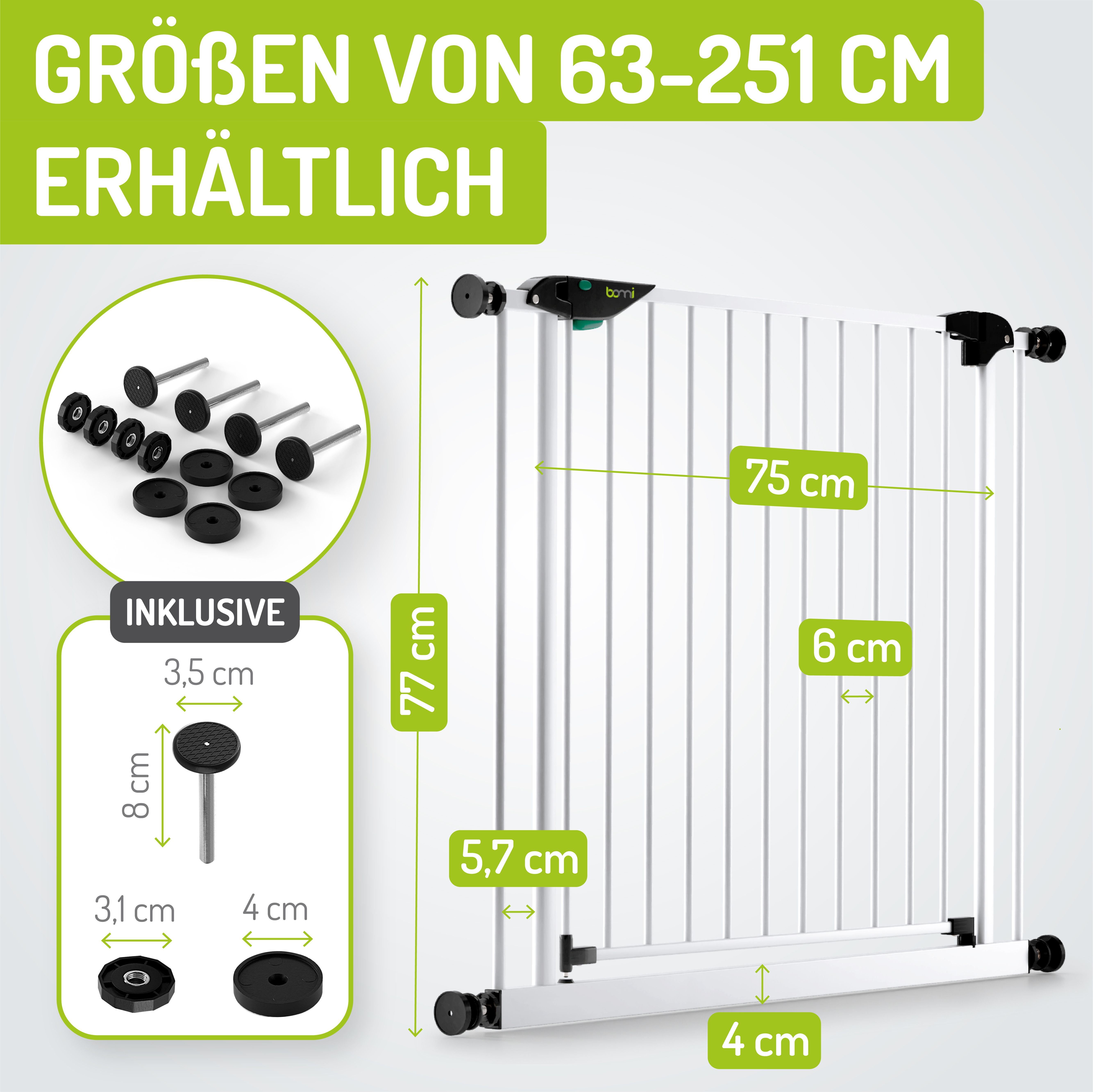 bomi Türschutzgitter & Hundeklappen bomi Türschutzgitter Mira 63-111 cm XXXL