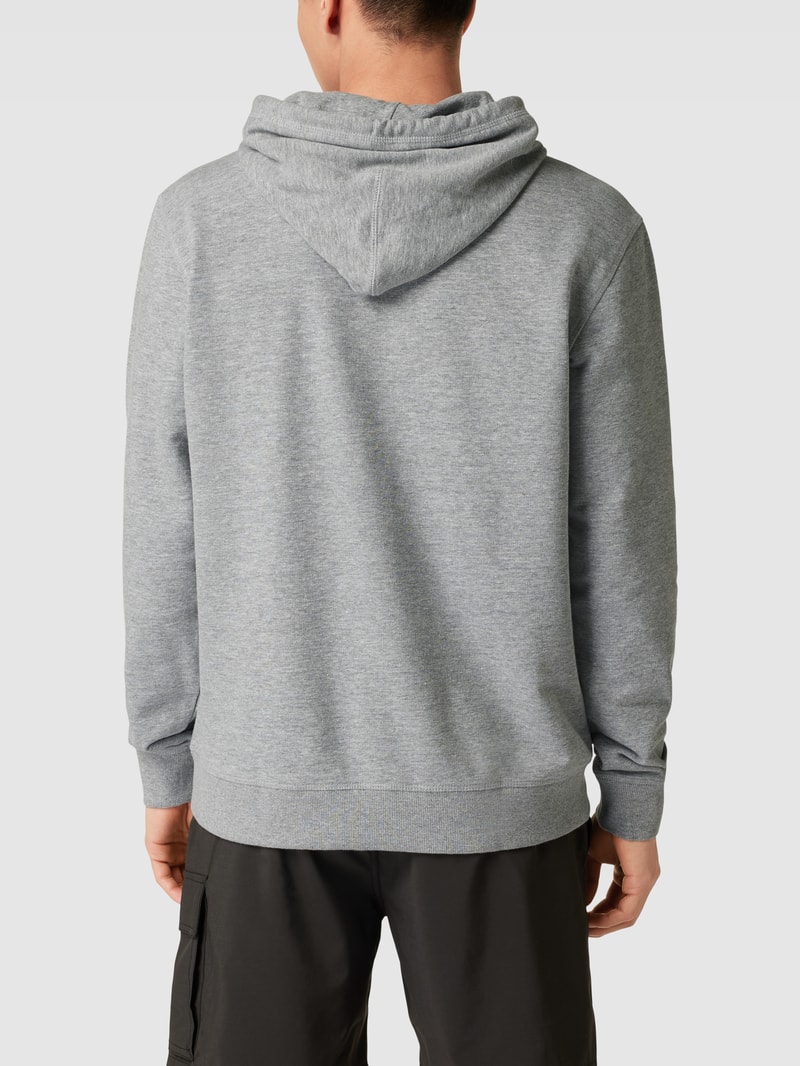 Hoodie mit Logo-Print in mittelgrau meliert