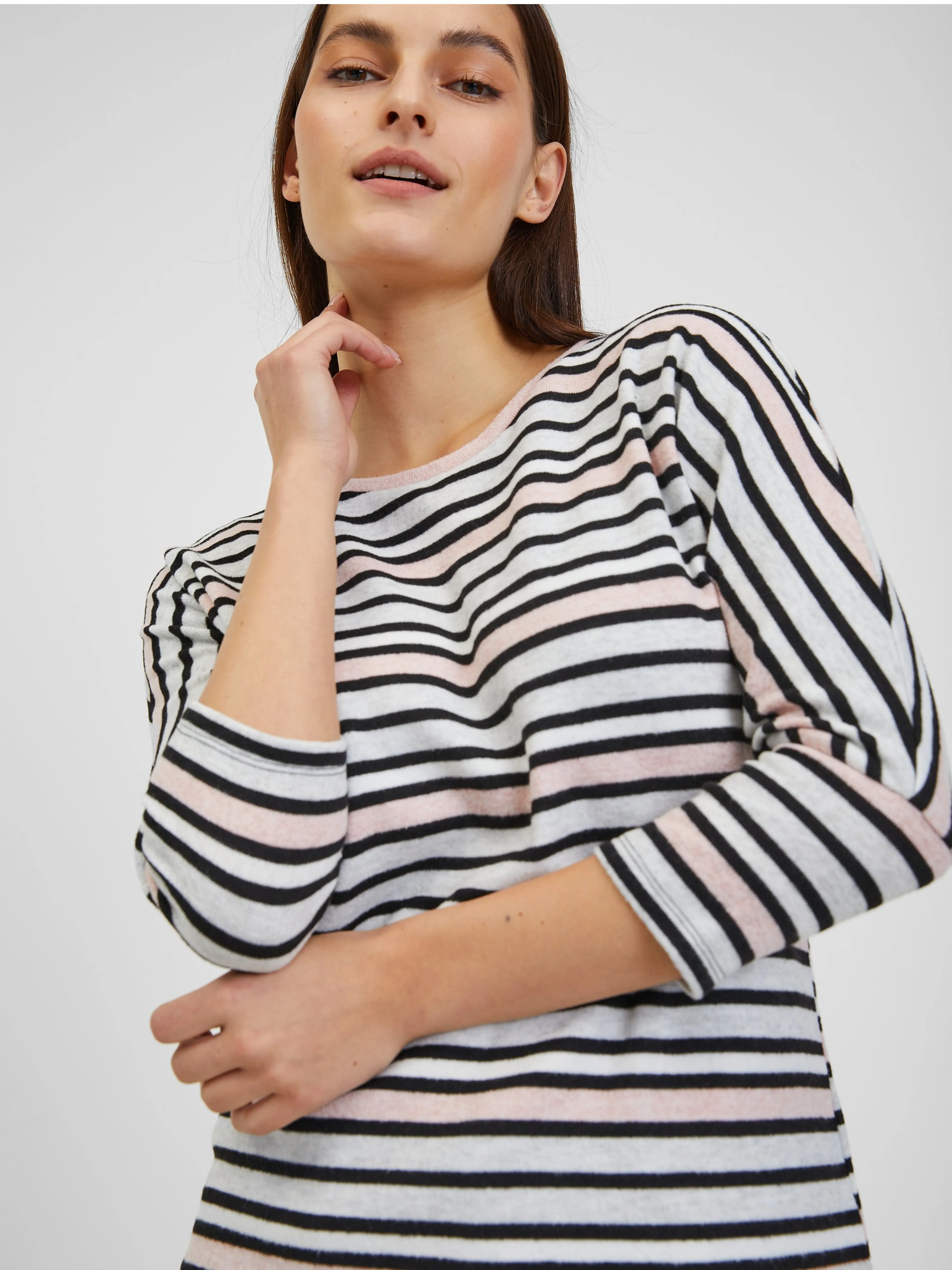 Hellblau gestreiftes Damen-T-Shirt ORSAY