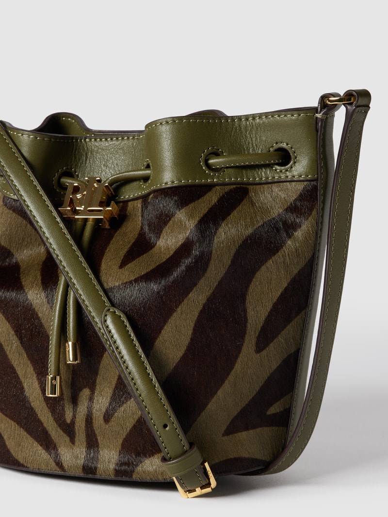 Bucket Bag mit Animal-Print Modell 'ANDIE' in olivgrün