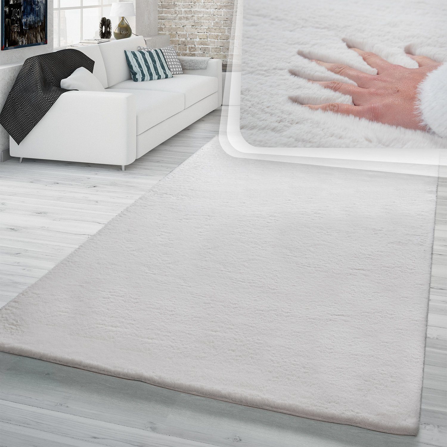 Fellteppich Hochflor Teppich Wohnzimmer Kunstfell Super Soft, TT Home, rechteckig, Höhe: 26 mm