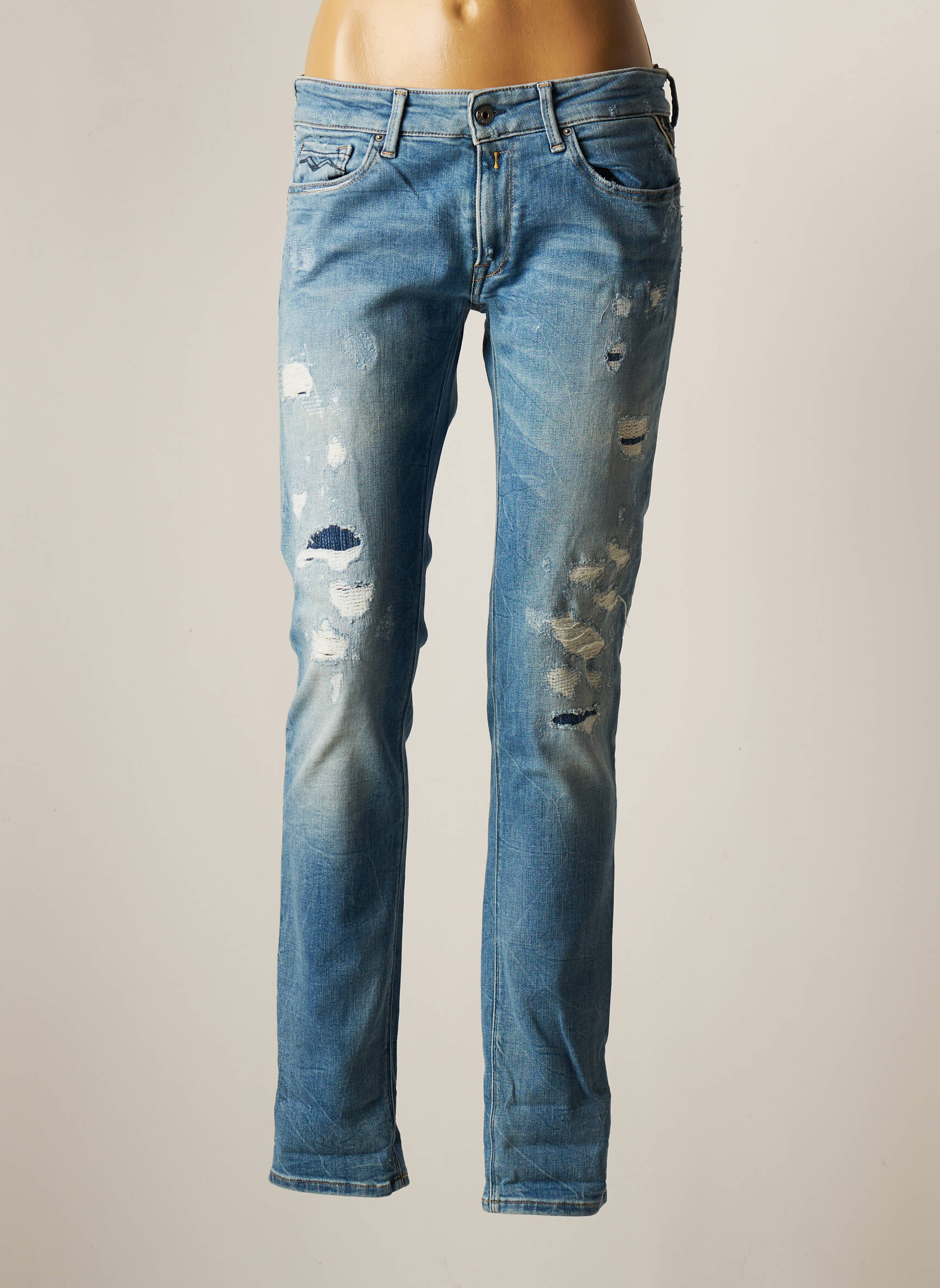 Replay Jeans Coupe Slim Femme couleur bleu
