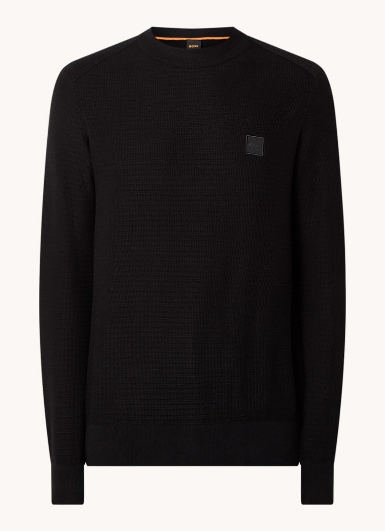 HUGO BOSS Anion fine-knit pullover in cashmere blend