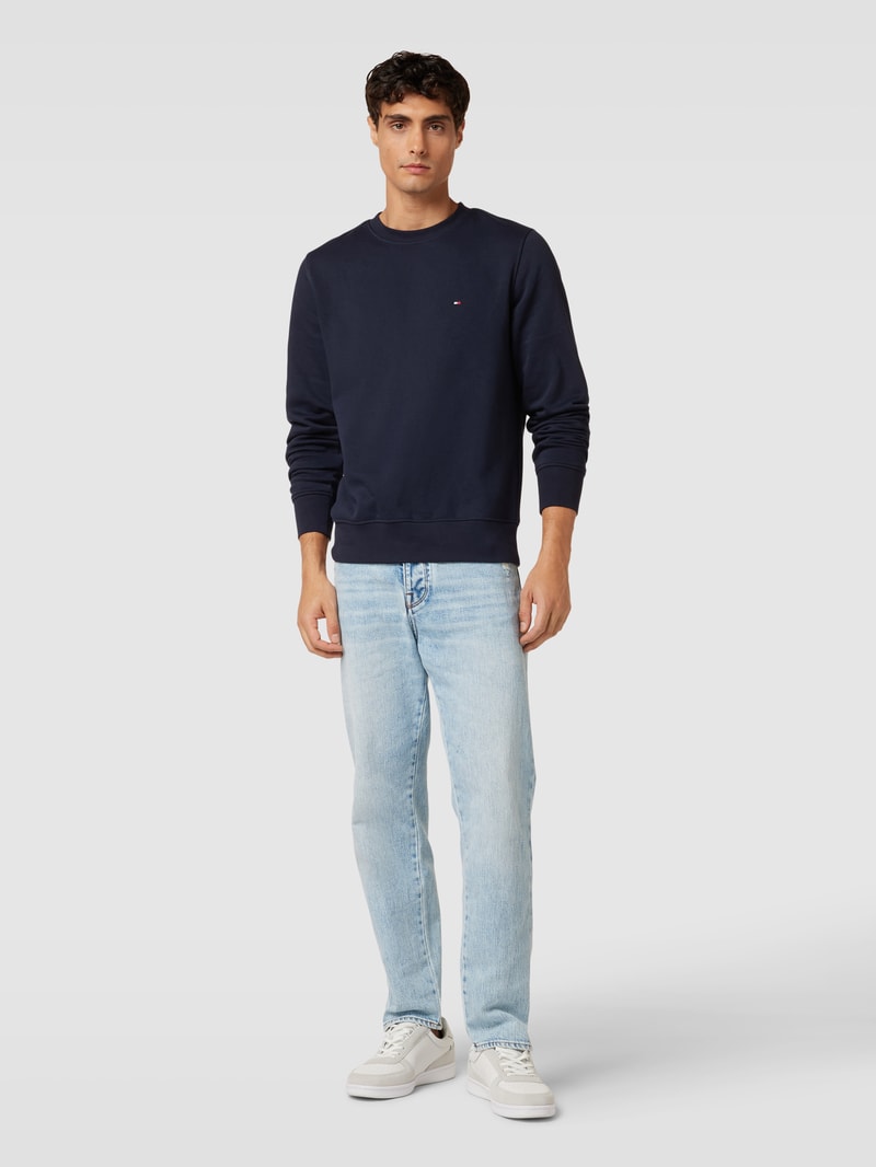 Sweatshirt mit Label-Stitching c in marineblau