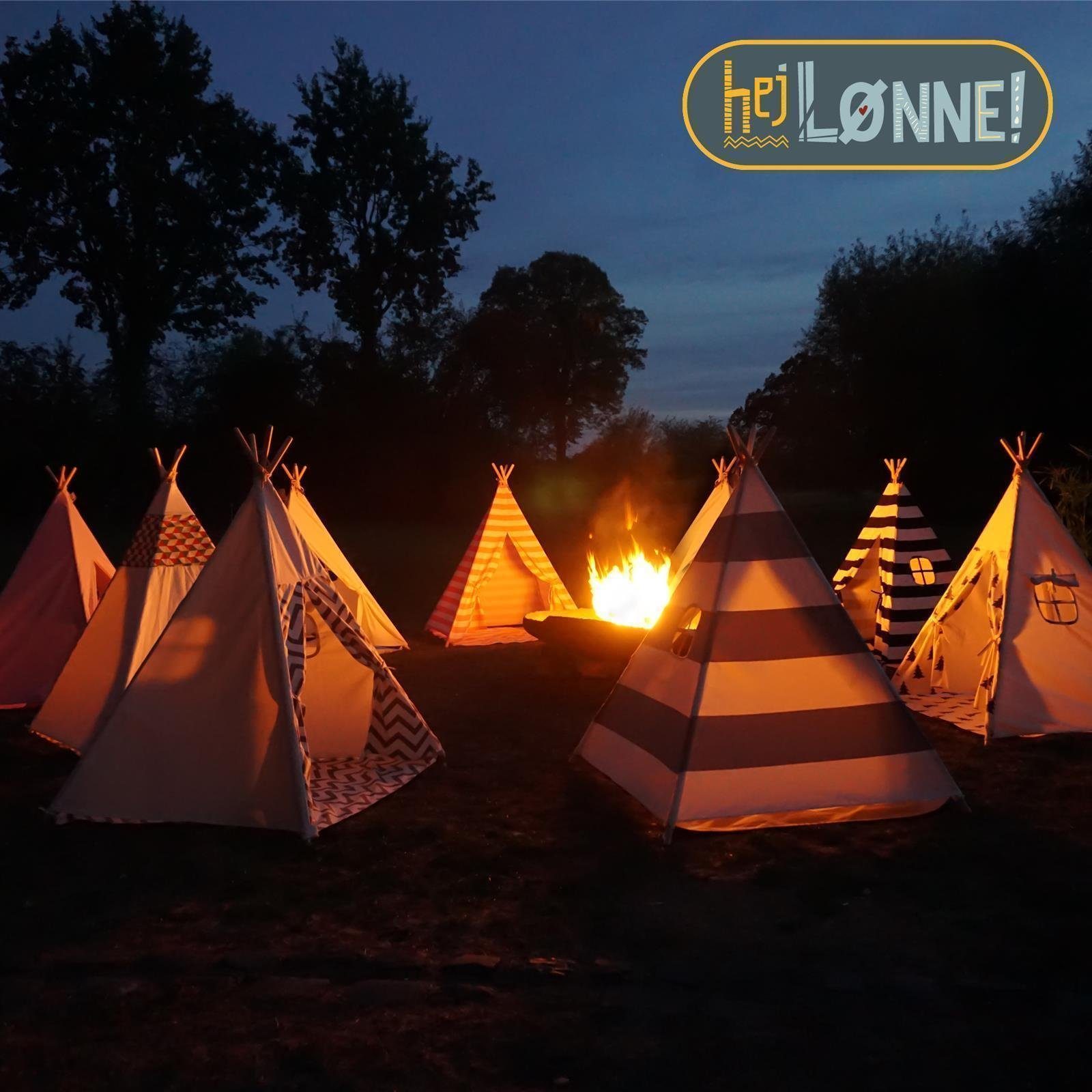 Hej Lønne Tipi-Zelt Tipi Zelt für Kinder blau einfarbig Kinderzelt, (6er Set)