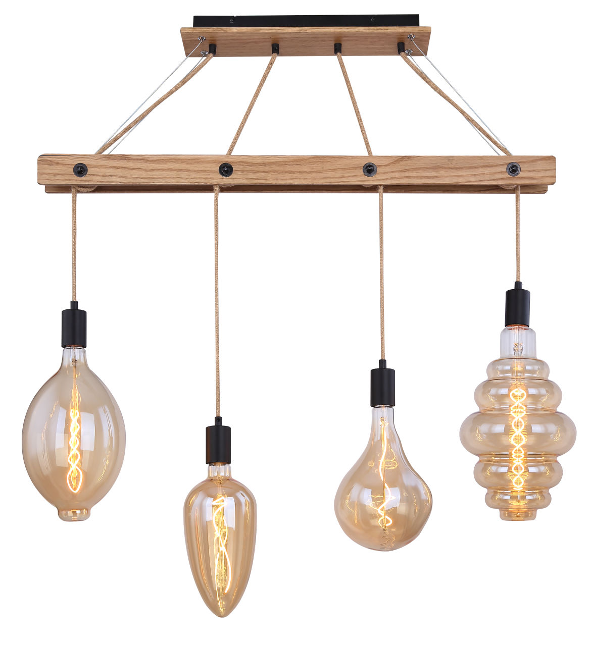 Globo Lighting - VISSO - Hängeleuchte Metall schwarz matt, 4x E27
