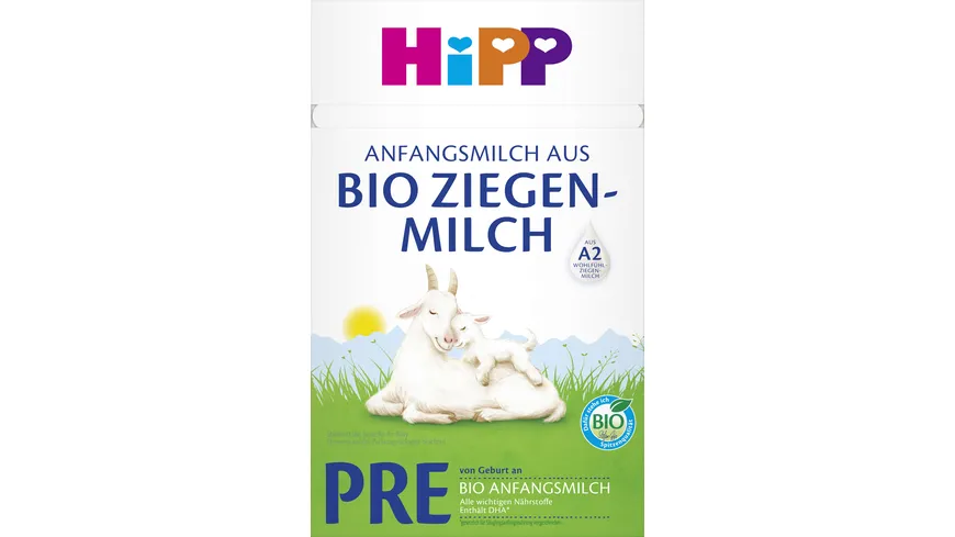 HiPP Milchnahrung aus Bio Ziegenmilch Pre Anfangsmilch aus Bio Ziegenmilch 400 g