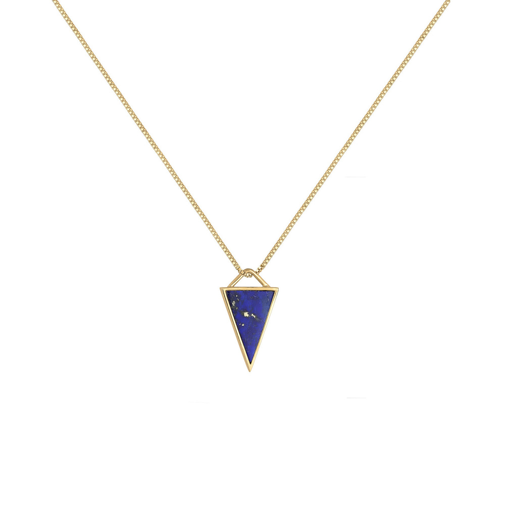 Elli PREMIUM Elli PREMIUM Collier Lapis Lazuli Dreieck Anhänger Edelstein 925 Silber collier