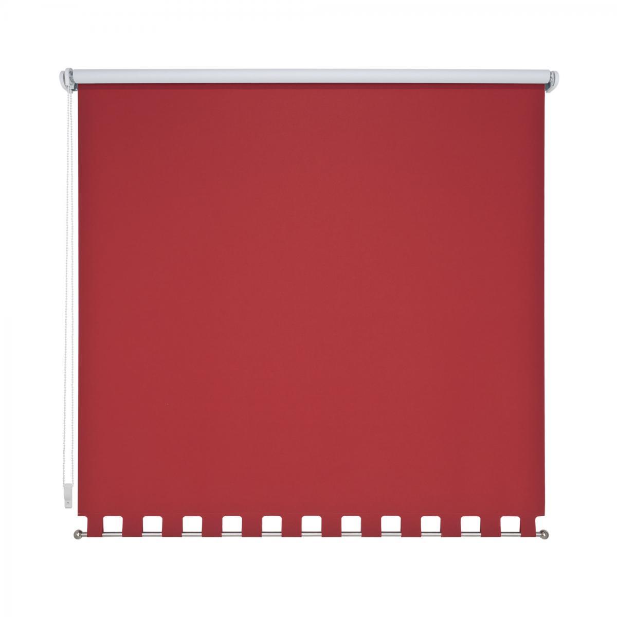 Bella Casa Seitenzugrollo Kettenzugrollo Volantrollo Rollo Eckig Verdunklung 102 x 180 cm rot für Fenster