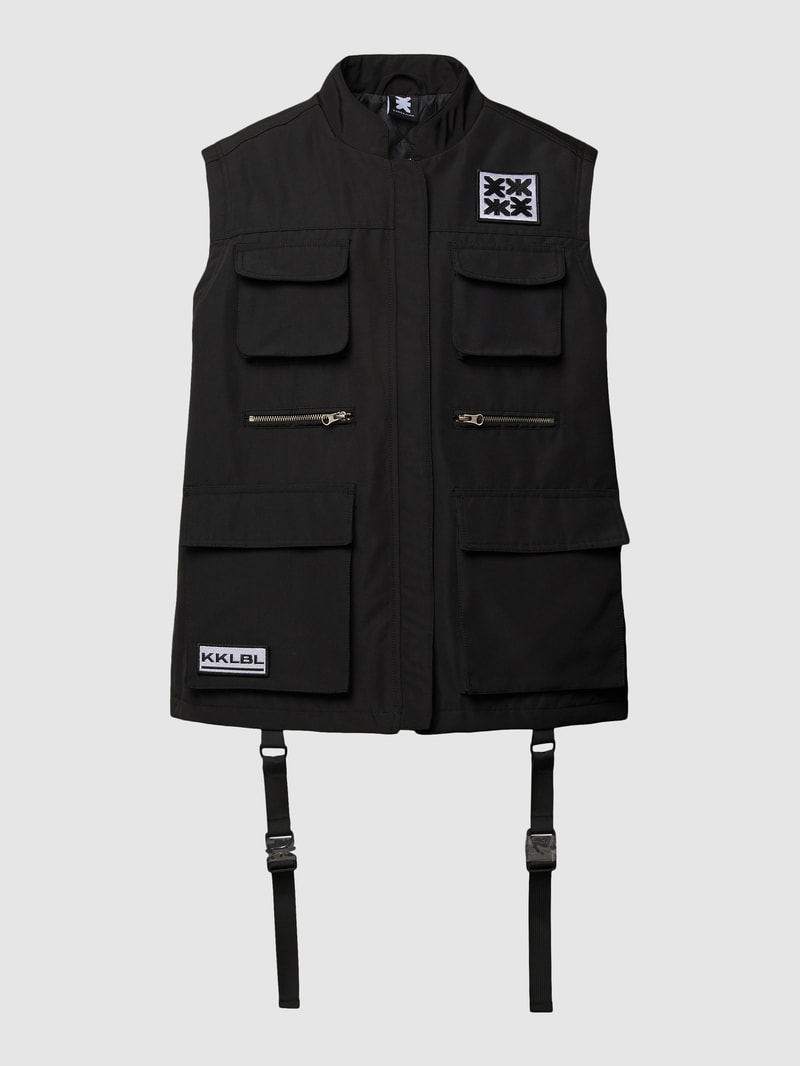 Weste mit Label-Patches in schwarz