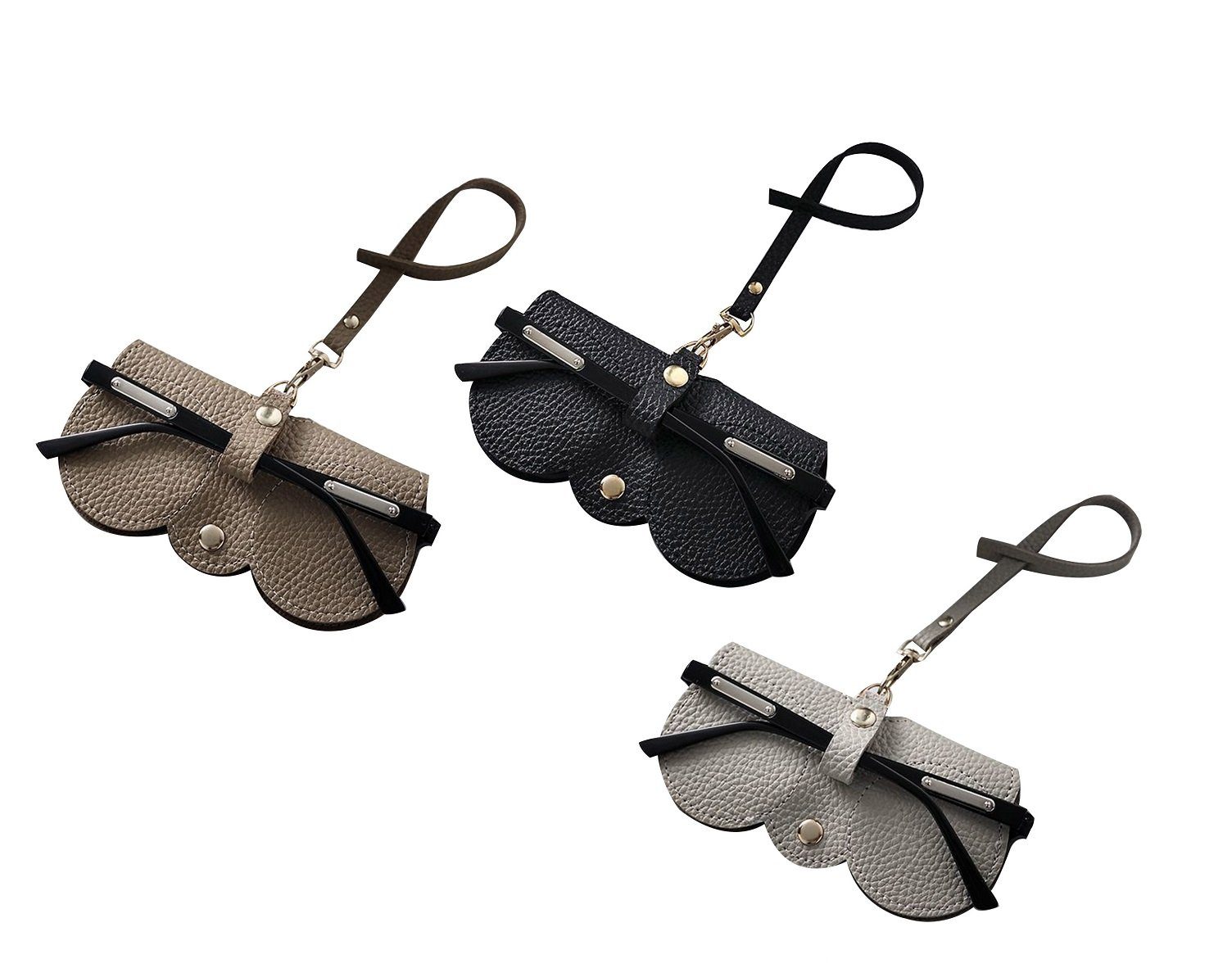 TOPMELON Brillenetui 3-Stk Weiche Leder-Sonnenbrillen Sonnenbrillentasche